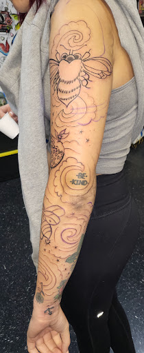 Explore men half sleeve tattoo ideas, creative tattoo ideas in Englewood, available at The Original Big Daddy Tattoo & Body Piercing est.1997 est.1997