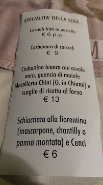 Enosteria Mangia à Prato carte