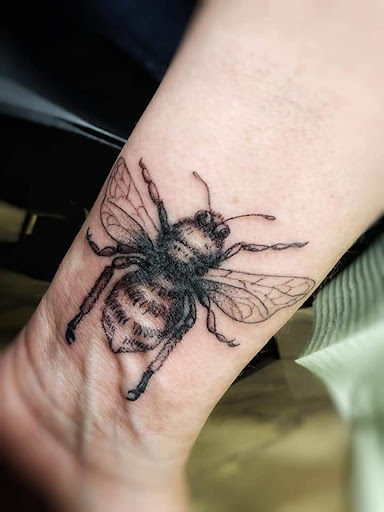 Explore praying mantis tattoo ideas, creative tattoo ideas in Minocqua, available at Walking Arts Tattoos