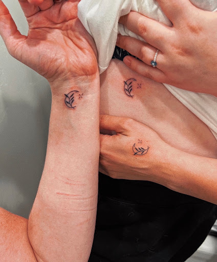 Explore cover up ideas for ankle tattoos, creative tattoo ideas in Burley, available at Fine Line Ink