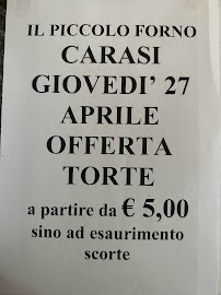 Black & White by piccolo forno à Cremona menu