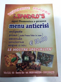 Carte du Ristorante Leandro's à Serre