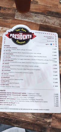 Dal Presidente à Mercogliano menu