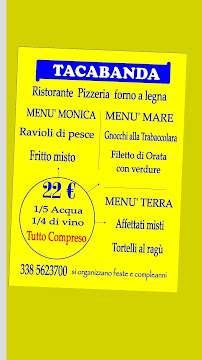 Restaurant Tacabanda à Marina di Torre del Lago Puccini (le menu)