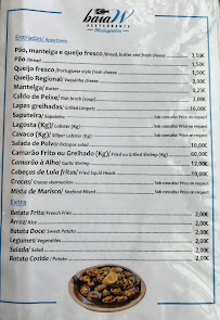 Baia W em Angra do Heroísmo menu n° 1