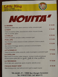 Menu du Pizzeria d'asporto Little king à San Giorgio Canavese