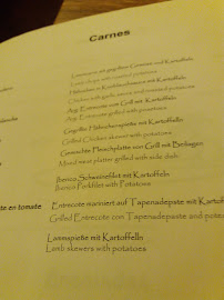 Restaurant espagnol Andalucia à Frankfurt (le menu)