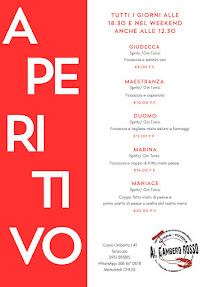 Restaurant Al Gambero Rosso à Syracuse (le menu)