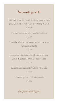 Carte du Trattoria Il Portico à Monticello