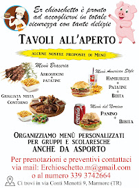 Menu / carte de Er Chioschetto à Marmore