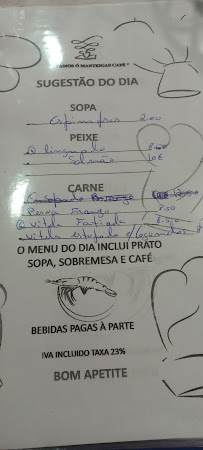 Menu / carte de Vamos Ò Manteigas à Idanha-A-Nova