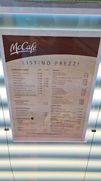 Menu / carte de McDonald's à Ferrara