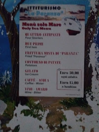 Ittiturismo La Paranza Siniscola à Siniscola carte