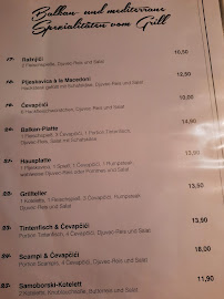 Carte du Restaurant Kroatia Grill à Coburg