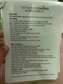 Restaurante Escandinávia - Green Spirit em Fuseta menu n° 1