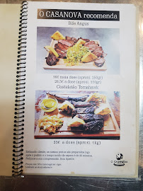 O Casanova à Penafiel menu