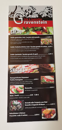 Bar Cafe' Gravenstein à Marling (le menu)