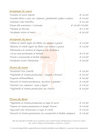 Menu du Don Camillo à Chieri