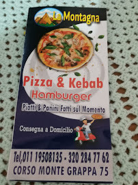 Menu / carte de La Montagna à Turin