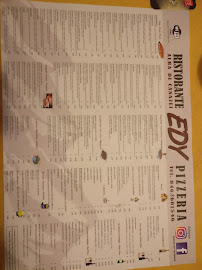 Menu / carte de Ristorante Pizzeria Edy à Alba