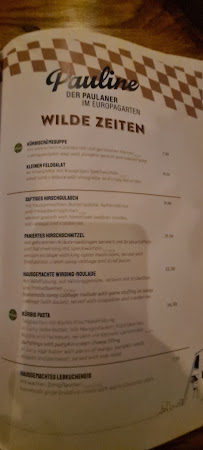 Restaurant allemand Pauline im Europagarten à Frankfurt - menu / carte