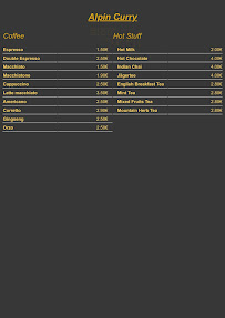 Restaurant Alpin Curry à Merano - menu / carte