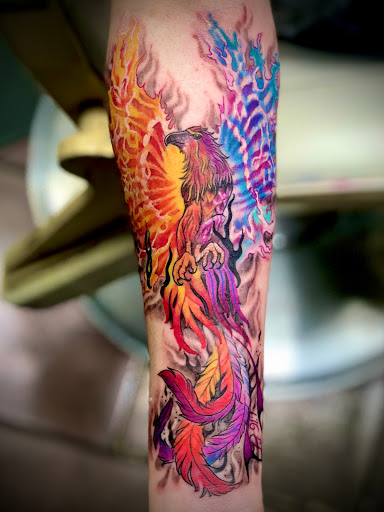 Explore front thigh tattoo ideas for women, creative tattoo ideas in Rome, available at Eternal Expressions