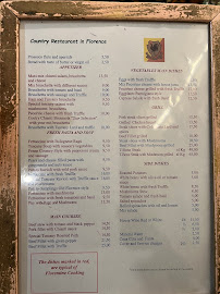 Restaurant Osteria de' Golosi à Florence (la carte)