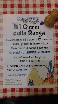 Menu du G.R.S.C. 1°Maggio à Fiume Veneto