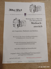 Augustiner Alter Wirt in Ramersdorf à Munich menu