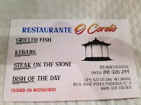 Menu du Restaurante O Coreto à Tavira