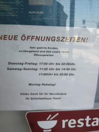 Menu du Restaurant Schnitzelhaus Höhn à Höhn