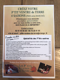 Menu / carte de Les P'tits Ventres de Terre à La Roche-sur-Yon