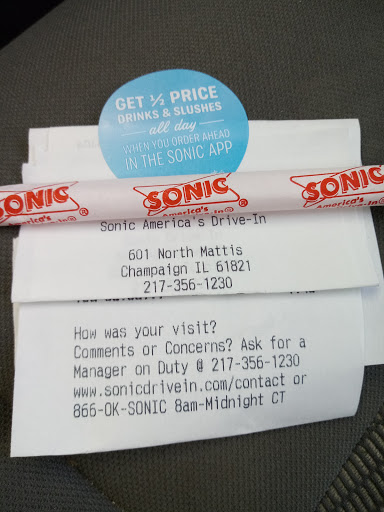 Fast Food Restaurant «Sonic Drive-In», reviews and photos, 601 N Mattis Ave, Champaign, IL 61821, USA
