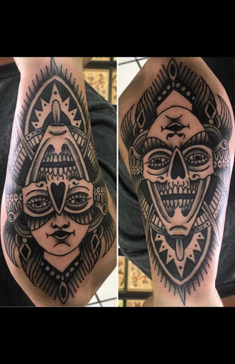 Explore aztec hand tattoo ideas, creative tattoo ideas in Miami, available at Tattoos by Lou Miami - North Miami