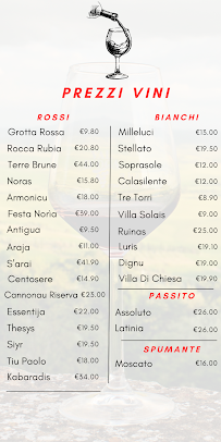 Menu / carte de Laboratorio Artigianale Nuraghes Store à Olbia