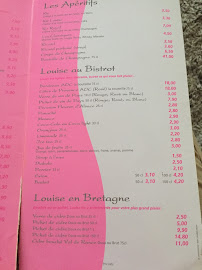 Louise à Reims menu