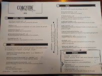 Colchide à Paris menu