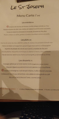 Le Saint Joseph à La Garenne-Colombes menu