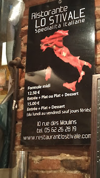 Restaurant italien Restaurant Lo Stivale à Toulouse - menu / carte