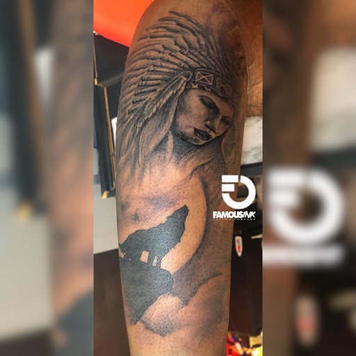 Explore neck tattoo ideas guys, creative tattoo ideas in Hammond, available at Famous Ink, Inc.