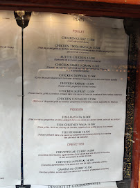 Restaurant indien Au Palais du Grand Moghol à Paris (la carte)