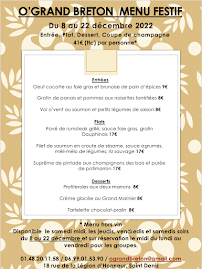 Menu / carte de O'Grand Breton à Saint-Denis