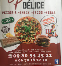Délice. Pizza.34@ gmail.com à Saint-André-de-Sangonis carte