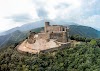 Castell De Montsoriu Logotyp, Blåbär, Spanien, Slott