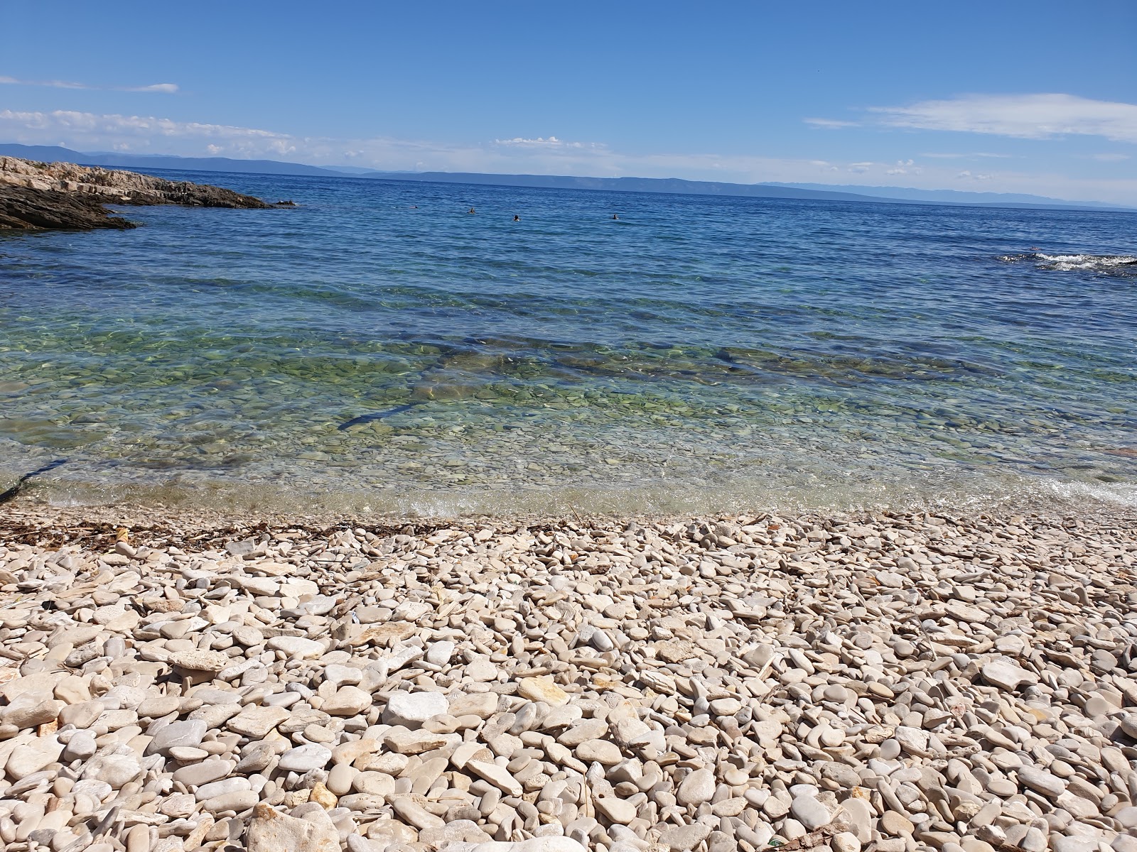 Vela Draga beach的照片 带有轻卵石表面