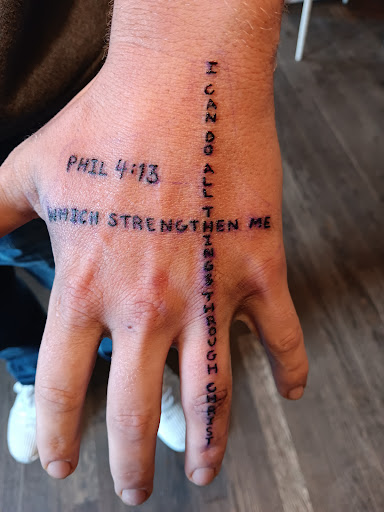 Explore side of neck tattoo ideas, creative tattoo ideas in Yorktown, available at Army Navy Tattoo