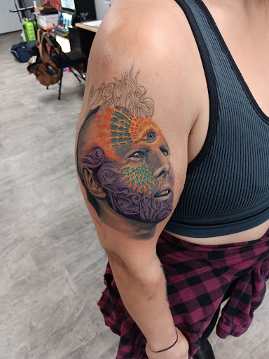 Explore leg cover up tattoo ideas, creative tattoo ideas in Fredericksburg, available at Tattoo Maker Custom ink 2