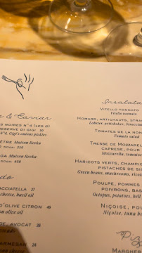 Gigi Paris à Paris menu