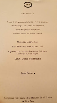 Sur Mesure par Thierry Marx à Paris menu